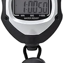 CREPHA Stopwatch Waterproof Watch with Alarm Split Time Measurement Strap Black-image-25