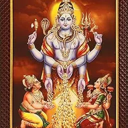 Swarnakarshana Bhairava with Laxmi Lakshmi Kuberan Kubera Kuber Kuberar Bhagwan Dana Dakshinamurti Dakshinamoorthy Bhairavar (Lakshmi Kubera / Kubera Lakshmi Photo Frame) (6*8 inch)-picture-31