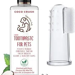 Natural Manual, Adult, Kid Toothpaste & Finger Toothbrush Combo for Pets|Coconut Oil,Peppermint Flavour|Fights Plaque & Tartar|for Dogs,Cats,Puppies,Kittens (50Ml + Brush) - 1.00 Count-picture-17
