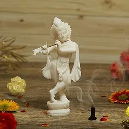 Handicrafts Paradise Resin Standing Krishna Idol (6.4 cm x 3.8 cm x 14.6 cm) (WM15053_white)-picture-29