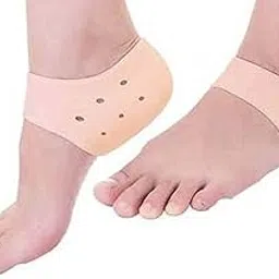 R A Products Silicone Gel Heel Socks for Swelling and Pain Relief, Cushion Support, Foot Care, Ankle Protection for Men and Women (Free Size, Skin)-image-89