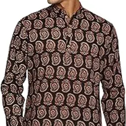 kujee Crafts Men’s Short Kurta in Premium Cotton Ajrak Fabric-picture-53