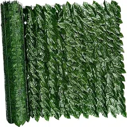 THE STYLE SUTRA Artificial Hedges Fence Lawn Artificial Faux Green Leaf Privacy Screen Panel Style D-picture-19