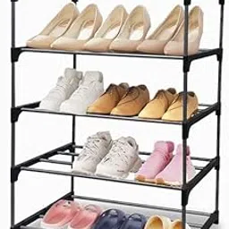 KONLINE 5 Tier Shoe Rack Organizer for Entryway, Closet, Bedroom Open Metal Frame, Space-Saving Design Black-picture-24