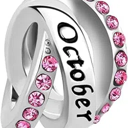 zakiaho Birthstone Charms for charms Bracelets Trinity Ring Happy Birthday Charms Beads Compatible with Pandora Bracelets-picture-30