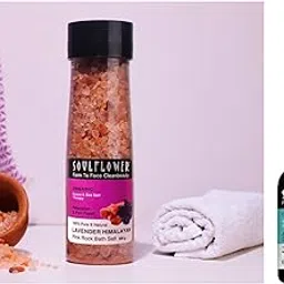 Soulflower Organic Tea Tree Essential Oil for Skin, Hair, Face| 10ml Lavender Bath Salt Enriched with Himalayan Pink Rock Bath Salt, 500g (Pack of 1)-image-20