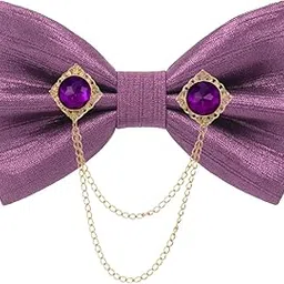 Men's Premium Satin Bow Tie with Royal Gemstone Brooch – 12 Colors Elegant Combo for Party, Wedding & Formal-image-38