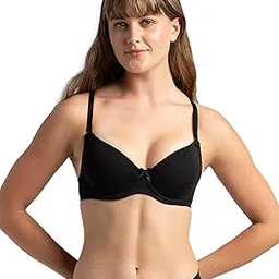 jockey 1245 Women's Under-Wired Padded Super Combed Cotton Elastane Stretch Medium Coverage Multiway Styling T-Shirt Bra with Detachable Straps-picture-43