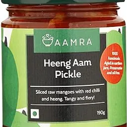 Aamra Homemade Natural Heeng Aam Pickle (Hing Mango Pickle), No Preservatives, Oil-Free- 190 Grams-image-3