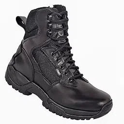 Allen Cooper AC-6053 Zipper Combat Safety Boot, ISI Marked for IS 15298, Speed Lacing, Size - 8 INDIA/UK (Black) image 1