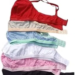 Seam Style Cotton Non-Padded Bra for Women | Multipack Random Colors Pack of 6-picture-23