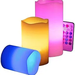 KAYORA LED Candles with Remote Control Set of 3 Color Changing Flameless Smokeless Candles, Perfect for Home Decoration, Christmas, Birthday, Diwali, Battery Operated LED Candle Lights-picture-25