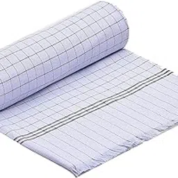 HOLYKRAFT 100% Cotton Coloured Check Pure Handloom Khes - Soft Beautiful Comfort/Odhne Wali Chaddar/Single AC Blanket/Dohar/Top Sheet Set/Chadar/Multi Purpose Use (Blue, Set of-1) image 1