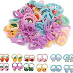 Kela Devi Lovely Hair Ties for Girls, Colorful Elastic Hair Ties with Cute Cartoon Decoration, Hair Ropes Hair Accessories for Children (Random Designs, Pack of 6)-picture-48