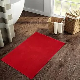 Welspun DRYLON Bath Mats Small Anti Skid HIGH Durability Stain Resistant Easy Care(Solid 40CMX60CM)-RED-picture-30