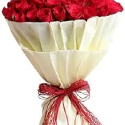 Floral Fantasy® Valentines Day Gift | Fresh Flowers Bouquet Arrangement - 40 Red Roses in Paper Packing-picture-18