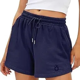 hotfits Women's Casual Cotton Shorts,Relaxedfit Shorts, Summer Shorts, Boxer Shorts, Loose fit Shorts,Mid Thigh Length Shorts with Adjustable Waistband and Pockets image 1