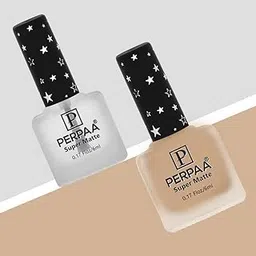 PERPAA® Super Matte Nail Polish No Toxin Nail Lacquer, Long Lasting, Chip Resistant, Quick Dry & Cruelty-Free Nail Paint Enamel PACK OF 2 Transparent & Yellow Beige-picture-50