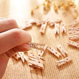 Nisco 20 PCS Mini Wooden Clips, Multi-Function Cloth pins Photo Paper Peg Pin Craft Clips for Home School Arts Crafts Decor, Size: 2.5 cm-picture-51