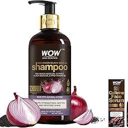 WOW Skin Science Caffeine Face Serum - Quick Absorbing - OIL FREE - Anti-Aging & WOW Skin Science Red Onion Black Seed Oil Shampoo with Red Onion Seed Oil Extract Combo-picture-15