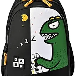 gear Giant Monster Backpack 15"/20L Small Water Resistant School Bag/Casual Backpack/Daypack/Kids Bag for Boys/Girls (Black-Yellow)-picture-35