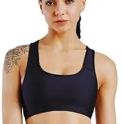 shoppy villa with sv logo Shoppy Villa - Sports Bras for Women | Gym Bras for Women Workout | Yoga, Camisole Bra, Lighty Padded Cup Bra with Full Coverage with Removable Pads | Black | M-picture-11