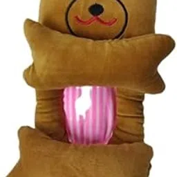 Soft Velvet Baby Neck Rest Pillow | Adorable Cartoon Character Cushion for Kids & Toddlers | Gift Item (Brown)-picture-35