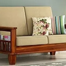 Zivanto Solid Sheesham Wood Sofa Set 2 Seater|Wooden 2-Person Sofa Set|Sofa Sets For Living Room|Two Seater Sofa Set With Side Magzine & Newspaper Holder|Rosewood, Honey Brown-picture-28