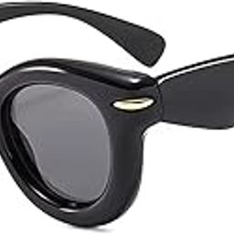 augen Retro Chunky Oval Sunglasses for Men & Women | UV400 | Lightweight PC Frame | Vintage Streetwear Shades (M260)-picture-10