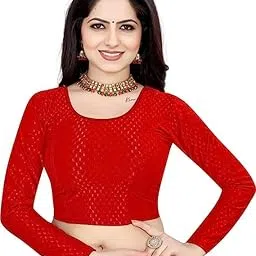 Womens Stretchable Full Sleeves Blouses Womens Lycra Blouses-image-40