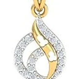 18KT Yellow Gold Belle Leaf Shaped Pendant for Women-image-60