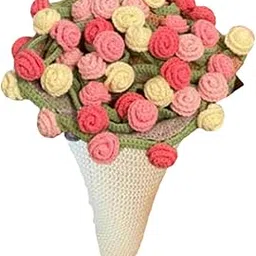 MERISHOPP Flower Bouquet Blanket Crochet Kit Gift Decoration for Anniversary Men Women 100cm-image-6