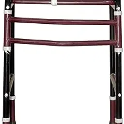 MUBBA Foldable Walker Light Weight Portable Height Adjustable Walker for Men Women and Old Age Heavy Duty Red-picture-27