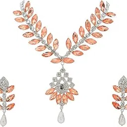 gaazi jewellers Elegant Multicolor Stone Necklace & Earrings Jewellery Set for Women & Girls-picture-30