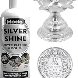 Modo Instant Silver Cleaner Dip & Polish Tarnish Remover 300 ML | Cleans Instantly Without Silver Loss | Silver Ring, Coin, Jewellery, Idol, Payal, Silver Plated Items, Sterling Silver| Easy to Use-picture-32
