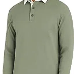 Men Cotton Waffle Knit Self Design Full Sleeves Textured T-Shirt with Collar-image-85
