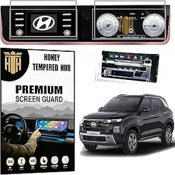 HONEY TEMPERED HUB Screen Guard COMBO For HYUNDAI CRETA 2024 FACELIFT / 8 Inch INFOTAINMENT + 10.25 INSTRUMENT CLUSTER + AC Panel Protector/S SO Optional/Car Display Accessories [Not Tempered Glass]-picture-25