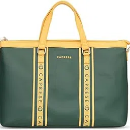 Caprese Trinity Laptop Bag, Large | Stylish Office Handbag for Women with 16 Inch Laptop Compartment with Detachable Sling Strap | Ideal for Office, Daily Use | The Kiara Collection (Dark Green)-picture-13