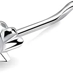 via mazzini 92.5-925 Sterling Silver 'Oyster's Whisper' 1.5mm Round Pearl Nose Pin Stud for Women and Girls (NR05119) 1 Pc-picture-56