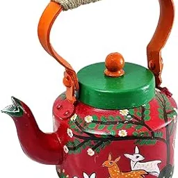 Penkraft Retro-styled Tea Kettle hand-painted with Cheriyal Painting from-picture-10