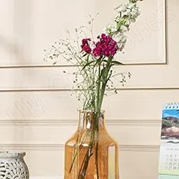 UM Creaciones Amber Tumbler Vases Perfect for Wedding & Home/Decorative Vase for Home Decor Living Room Office and Place Settings,Set of 1-picture-32