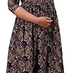 Maternity Feeding Kurti for Women | Cotton Blend Anarkali Dress Nursing Zip for Pre & Post Pregnancy-picture-57