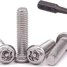 M3-0.5 x 20mm 100 PCS Button Head Torx Security Machine Screws Bolts 304 Stainless Steel 18-8 Tamper Resistant Screws with a Torx Driver Bit, Full Thread, Bright Finish-picture-10