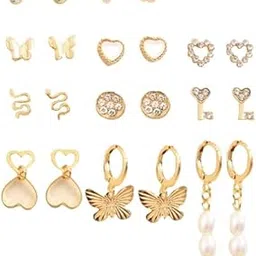 jewels galaxy Jewellery For Women Gold Plated Drop Earrings Combo of Trending 12 Pairs (JG-PC-ERG-8675)-picture-51