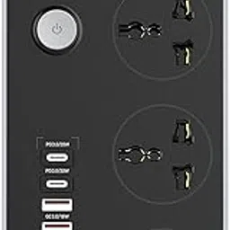 Veemok Extension Board with USB Ports – 2500W Fire-Resistant Power Strip, 3 AC Sockets + 3 USB Ports (38W) & 2 Type-C Fast Charging Ports (20W) – Heavy Duty Universal Surge Protection with 2M Cable-image-87
