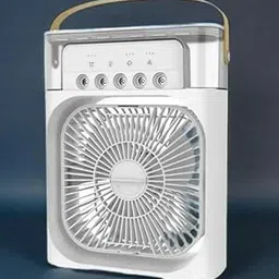 Mini CoOlEr FoR RoOm CoOlInG | PoRtAbLe FaN WiTh 7-CoLoR LeD LiGhT, TiMeR, AdJuStAbLe SpEeDs & SpRaY MoDeS (Multicolor)-image-51