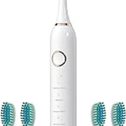 Nexlev Electric Toothbrush|40000 vibrations/minute| USB Type C| 6 Modes| 2 Min timer| 30 sec Quad Interval| 4 Replaceable Brush Heads With Cover| IPX7 Waterproof| For Adults|Sparkle Pro ETC-07 White-image-74