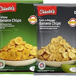 Chheda's - Salt N Pepper (350 Gm) and Yellow Banana Chips (350 Gm) | Crispy Banana Chips | Wafer | Tasty Snacks | Ready to Eat - Combo Pack-picture-10