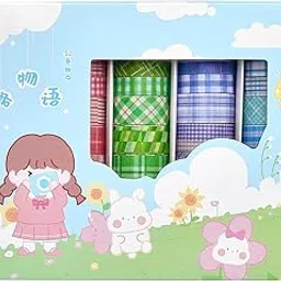 Washi Masking Tape Set Decorative Paper Tapes Adhesive Tape Notebook Stickers Creative Book Tape for Craft Scrapbooking (Line design Tape)-image-0