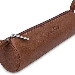 urban forest Toby Cognac Pencil Pouch, Utility Pouch, Pencil Case, Makeup Toiletry Bag, Pencil Box For Boys And Girls - Leather, Brown-picture-10